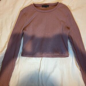 Pink ribbed long sleeve